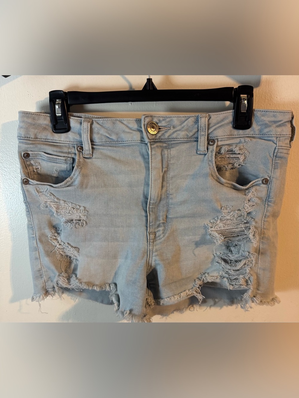 American Eagle Outfitters Light Blue Distressed Denim Shorts size 22